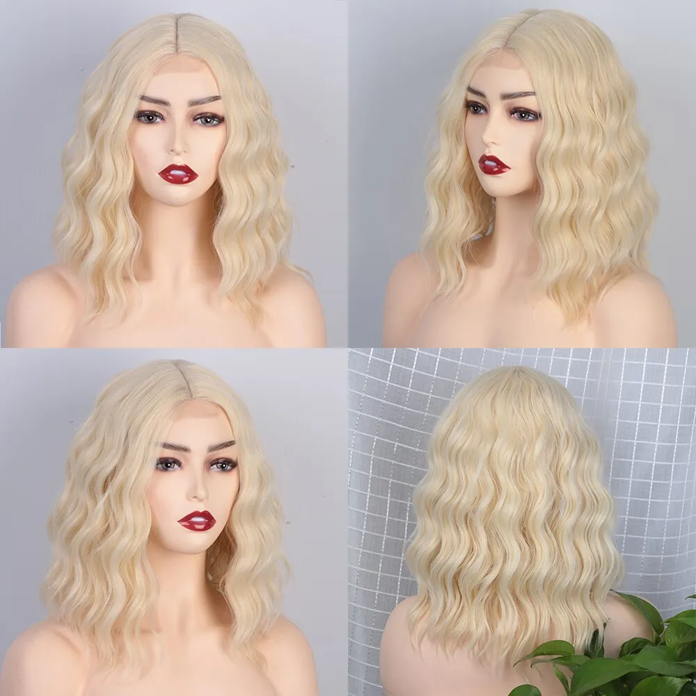 Synthetic Short Bob Wigs Wave Wigs Heat Resistant Fiber Hair Short Wigs  Cosplay Wig