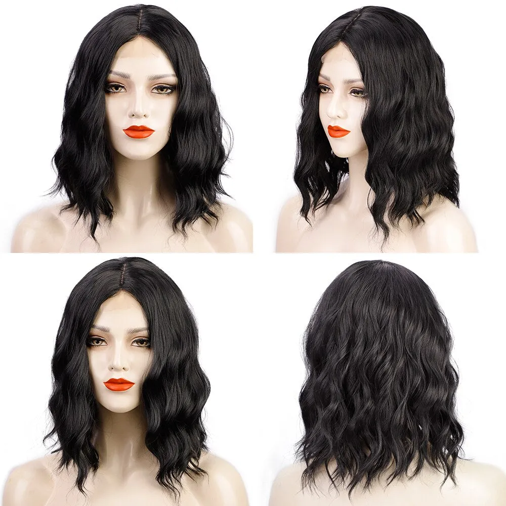 Synthetic Short Bob Wigs Wave Wigs Heat Resistant Fiber Hair Short Wigs  Cosplay Wig