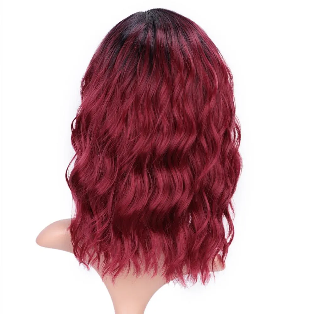 Synthetic Wigs Purple Short Wavy Partial Synthetic Women's Wigs Natural Hairline Full Wigs cosplay wig Red wig