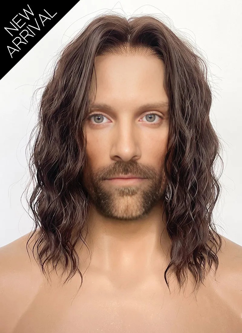 The Lord of the Rings Aragorn Brown Wavy Lace Front Synthetic Men's Wig LFK5569