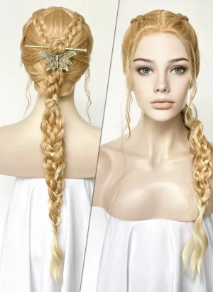 Two Tone Blonde Braided Lace Front Synthetic Wig LF2506