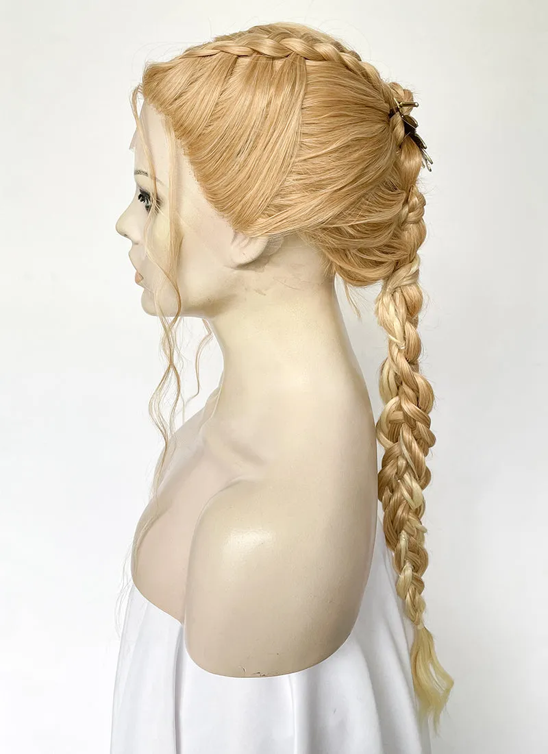 Two Tone Blonde Braided Lace Front Synthetic Wig LF2506