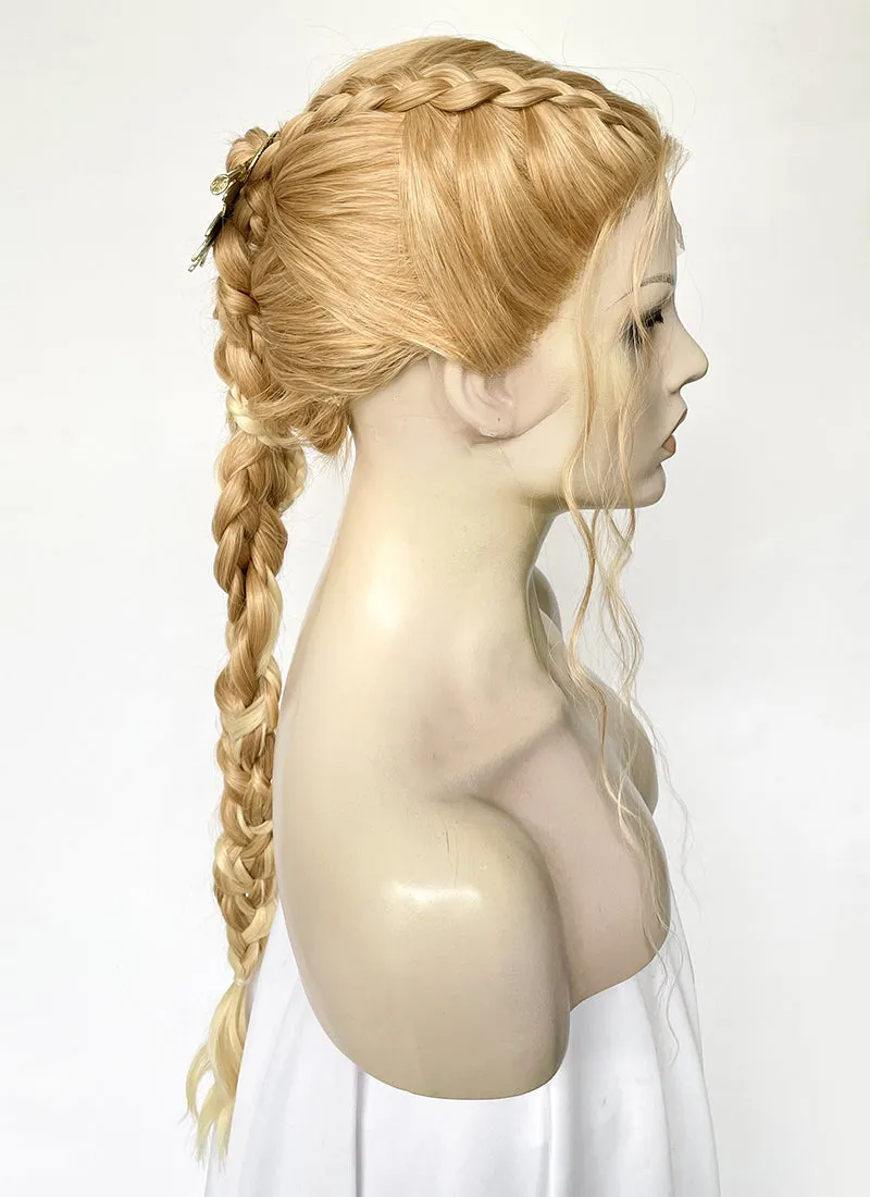 Two Tone Blonde Braided Lace Front Synthetic Wig LF2506