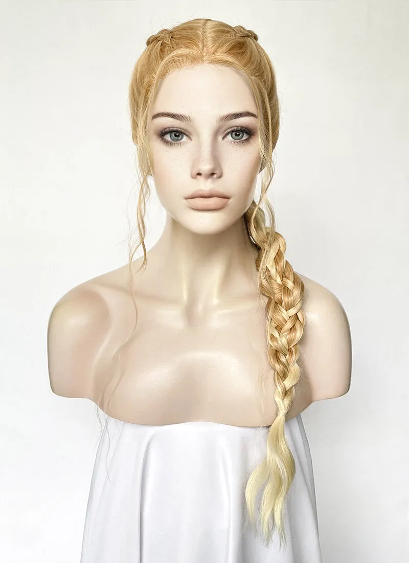 Two Tone Blonde Braided Lace Front Synthetic Wig LF2506