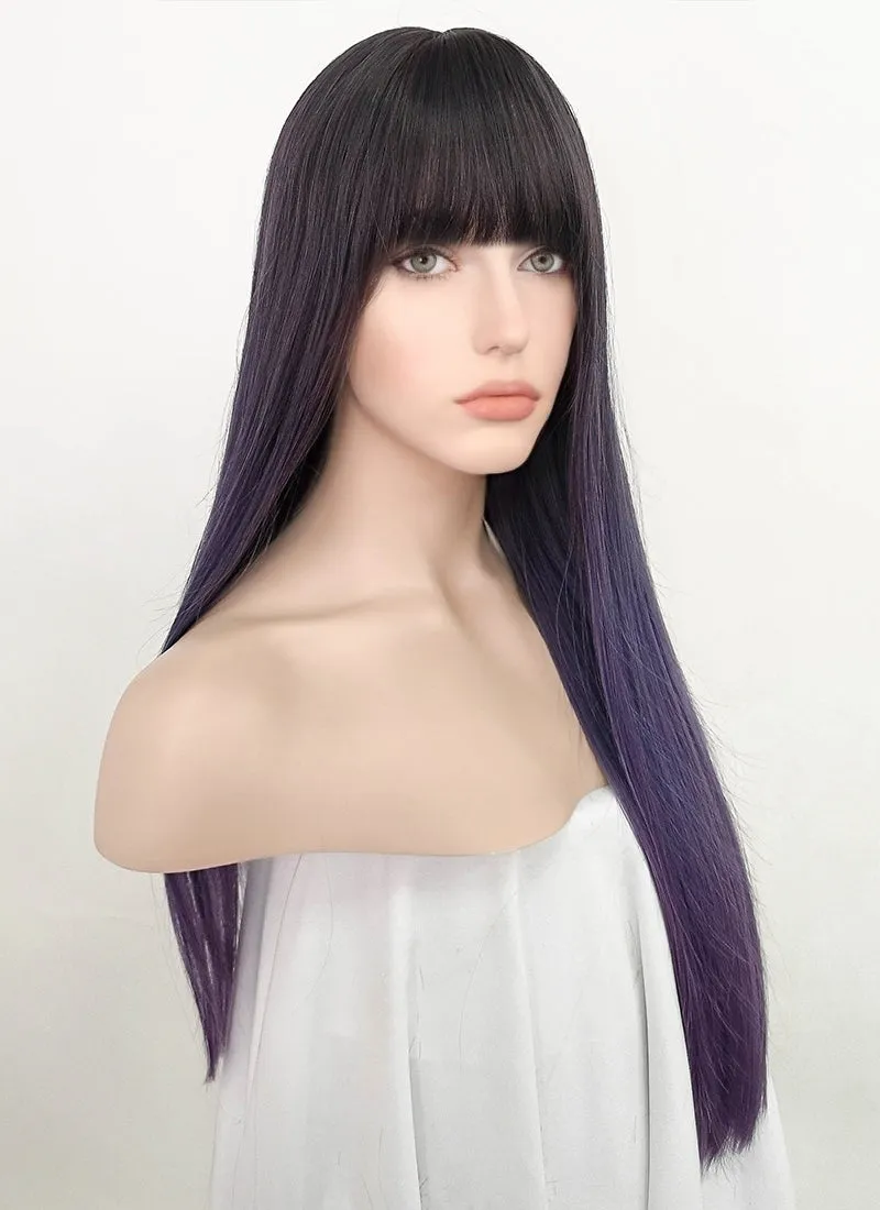 Two Tone Purple Straight Synthetic Wig NS240