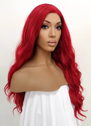 Wavy Red Lace Front Synthetic Wig LFB355