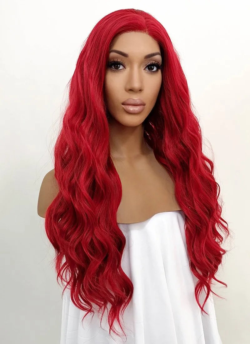 Wavy Red Lace Front Synthetic Wig LFB355