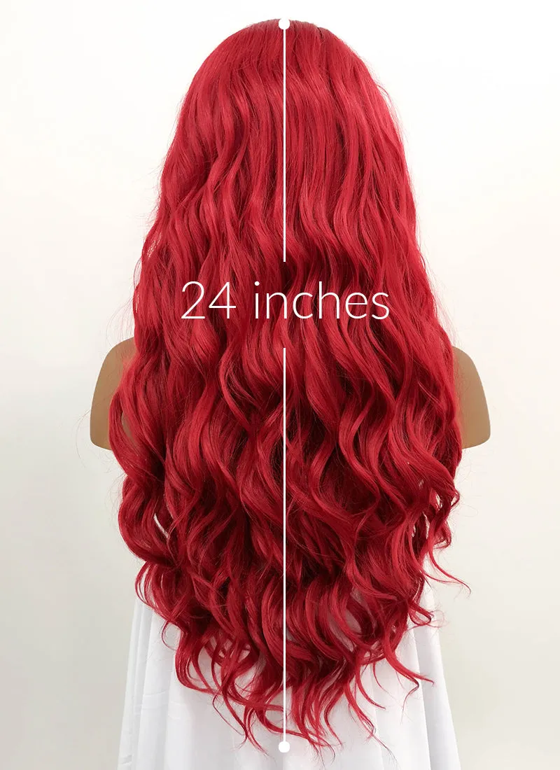 Wavy Red Lace Front Synthetic Wig LFB355