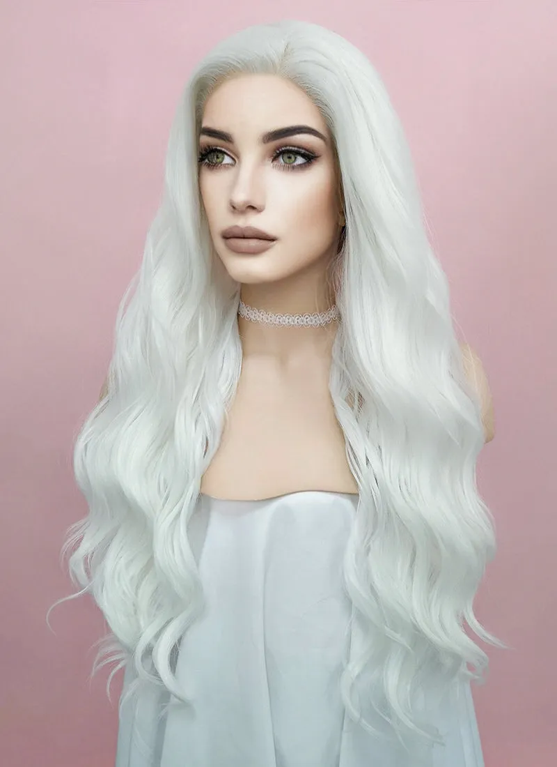 Wavy White Lace Front Synthetic Wig LF388