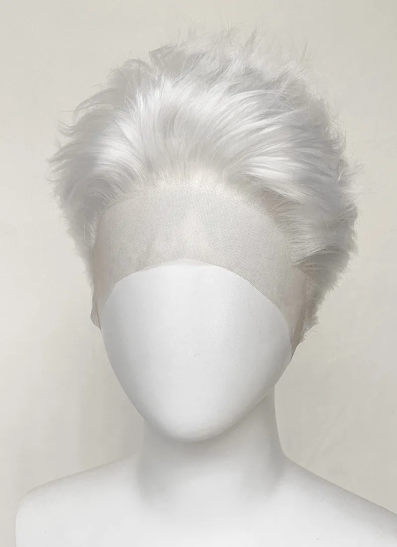 White Wavy Lace Front Synthetic Men's Wig LF6077