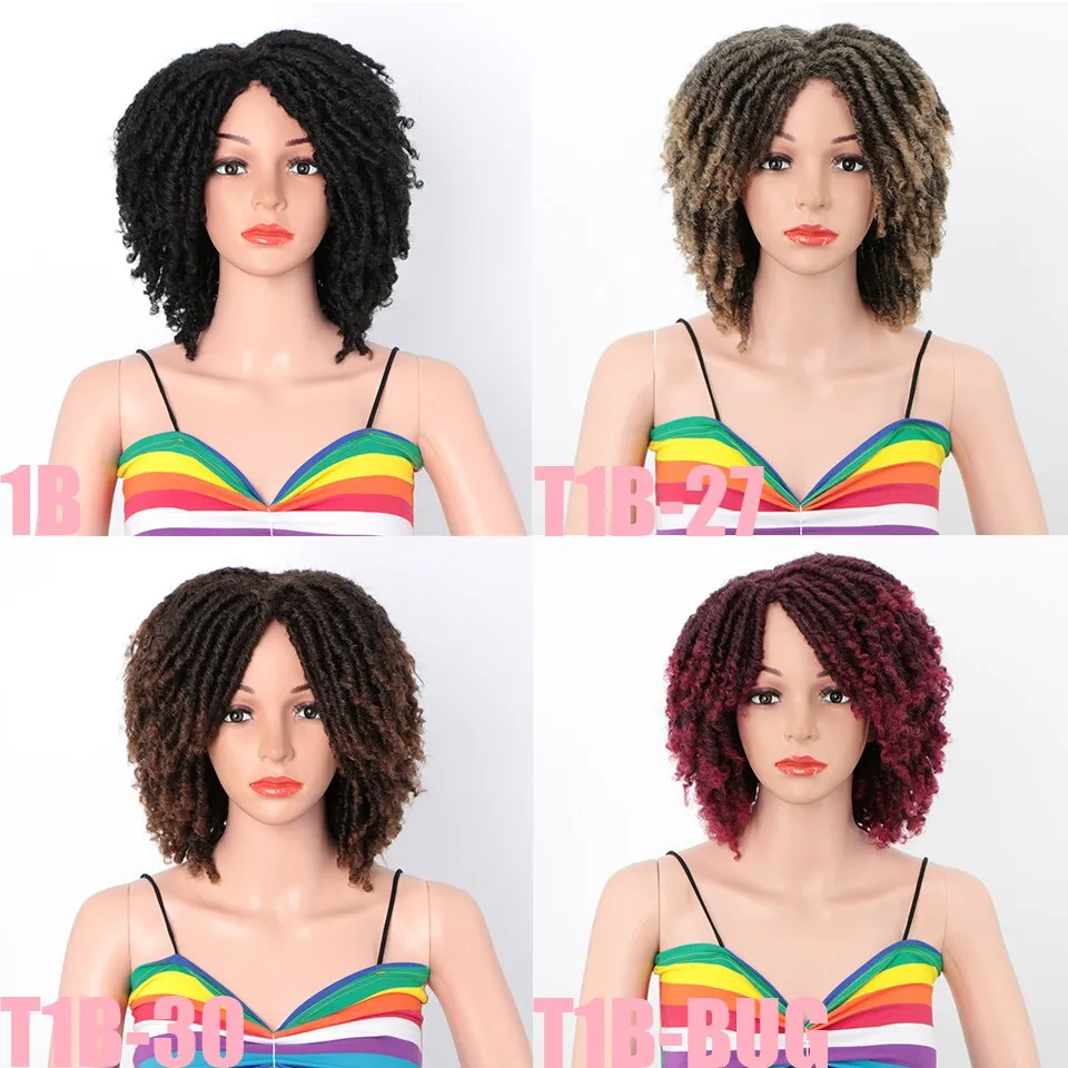 Wigs for Women Brown Gradient Short Afro Kinky Curly Synthetic Women's Wigs for Heat Resistant Full Wigs