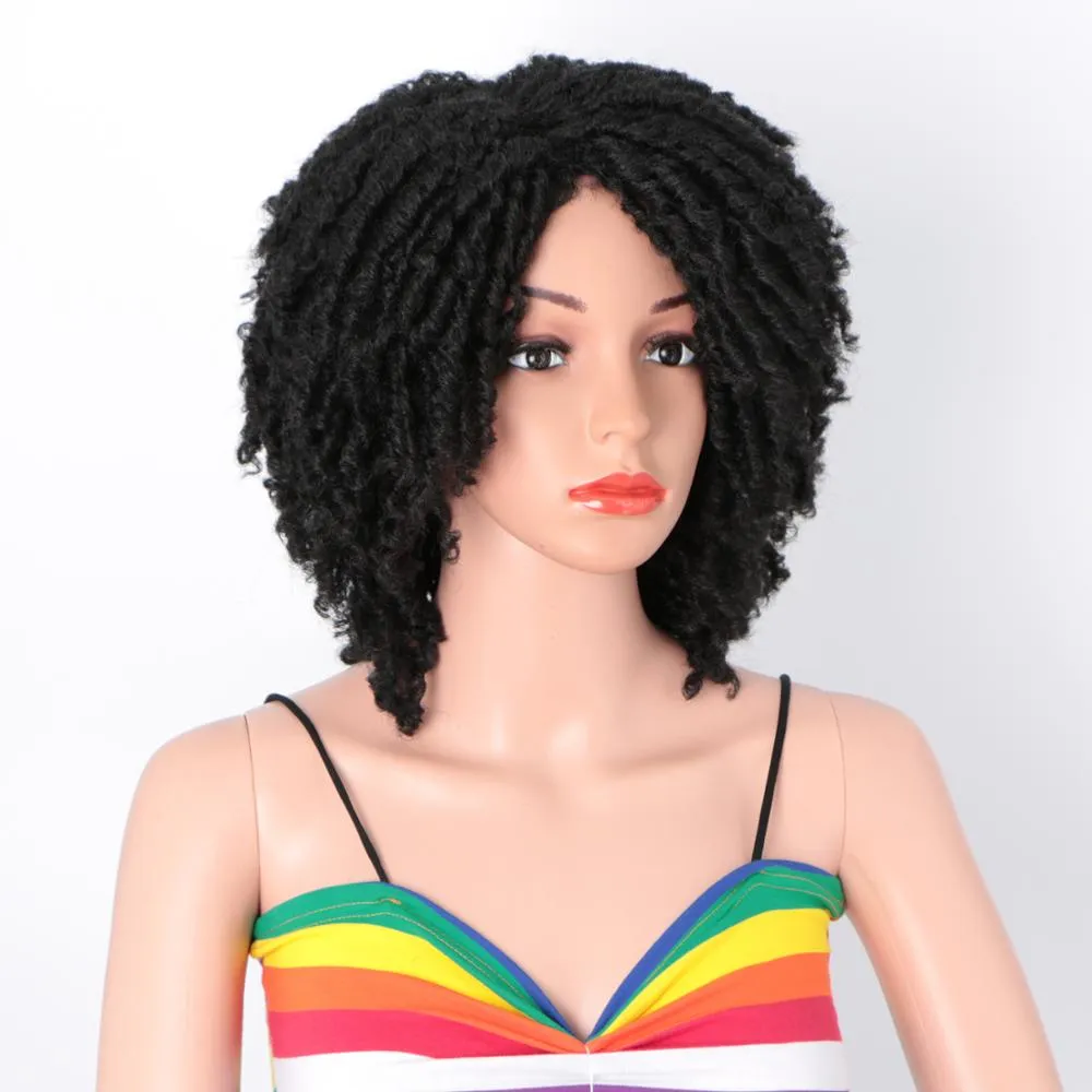 Wigs for Women Brown Gradient Short Afro Kinky Curly Synthetic Women's Wigs for Heat Resistant Full Wigs