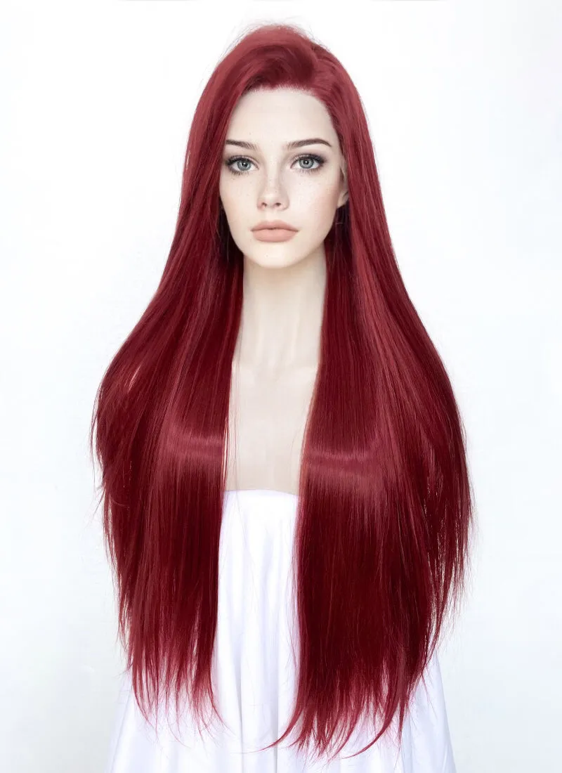 Wine Red Straight Lace Front Synthetic Wig LF5058