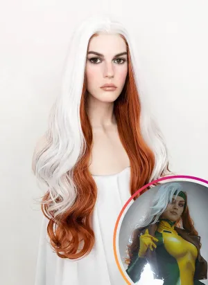 X-Men Rogue White Auburn Mixed Wavy Lace Front Synthetic Wig LF1703